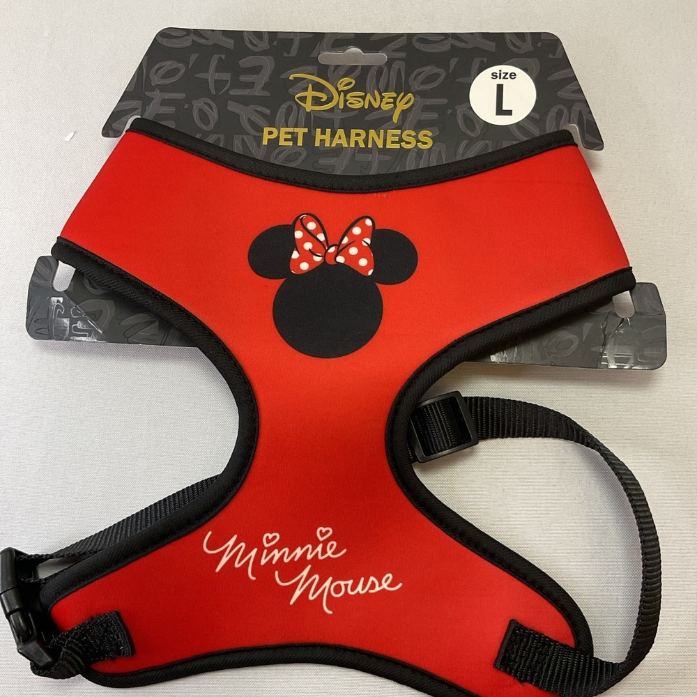 Disney‎ Buckle Down Red Pet Dog Cat Harness Collar Minnie Mouse Iconic Bow